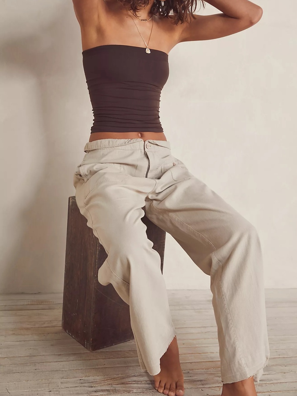 Free People The Carrie Tube Top, Chocolate - M-L/M-G